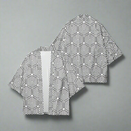 Chic Geometric Haori Jacket -  layering jacket - Chic Geometric Haori Jacket for Effortless Style - View 7