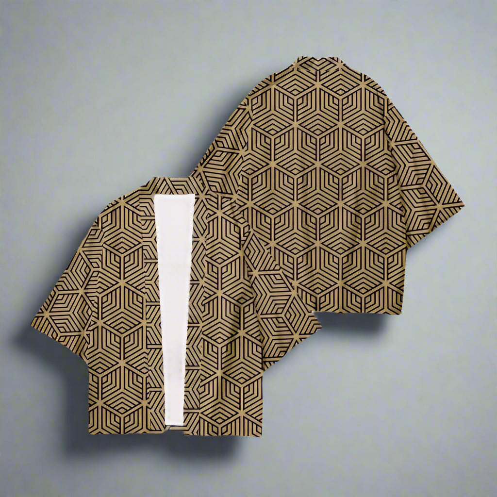 Chic Geometric Haori Jacket -  versatile haori style - Chic Geometric Haori Jacket for Effortless Style - View 9