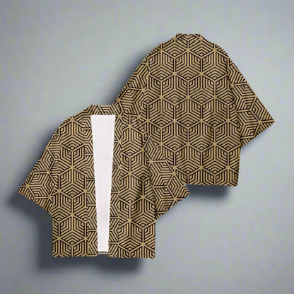 Chic Geometric Haori Jacket -  versatile haori style - Chic Geometric Haori Jacket for Effortless Style - View 9