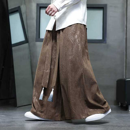 Chic Hakama-Inspired Pants -  casual wear - Stylish Hakama-Inspired Wide-Leg Pants - View 3