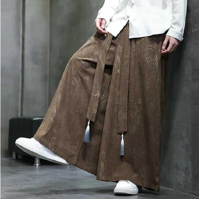 Chic Hakama-Inspired Pants -  loose fit - Stylish Hakama-Inspired Wide-Leg Pants - View 6