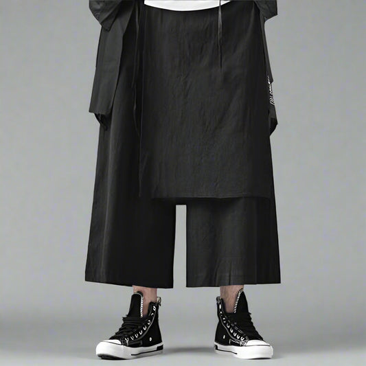 Chic Hakama-Inspired Trousers - hakama trousers - Hakama-Inspired Wide Leg Trousers for Effortless Style - Main view