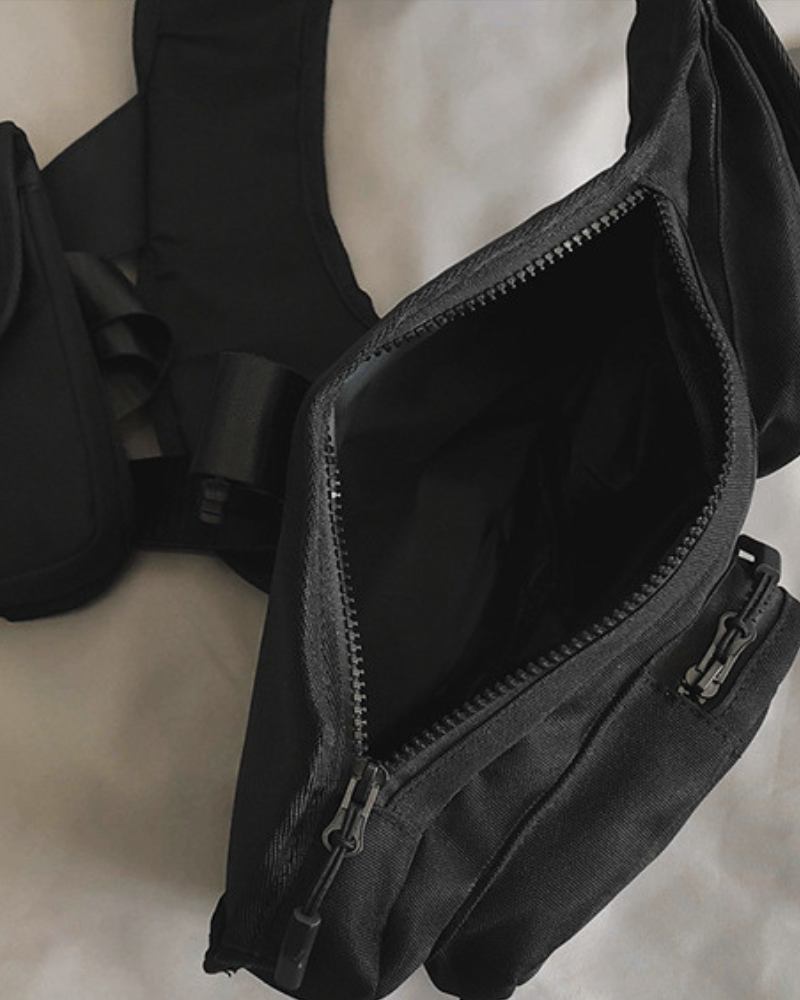 Chic Half Vest Chest Bag -  functional urban accessory - Chic Half Vest Chest Bag for Hands-Free Urban Style - View 10