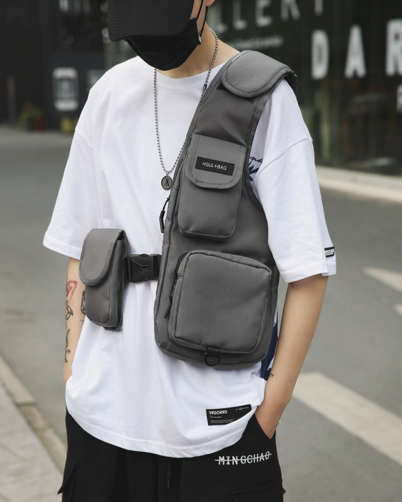 Chic Half Vest Chest Bag -  techwear - Chic Half Vest Chest Bag for Hands-Free Urban Style - View 6
