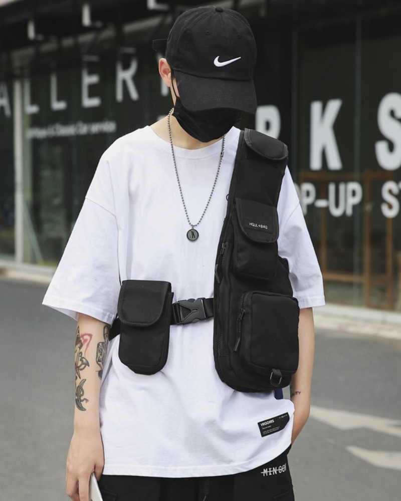 Chic Half Vest Chest Bag -  urban - Chic Half Vest Chest Bag for Hands-Free Urban Style - View 7
