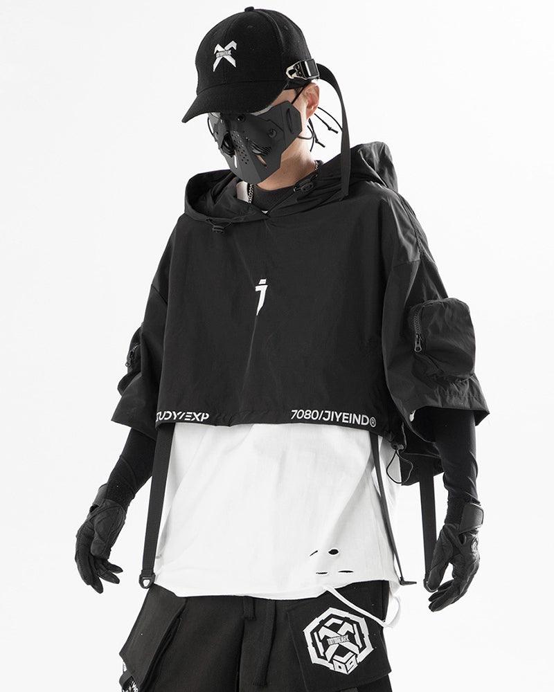 Chic Hooded  Short Cape - hooded cape - Functional Hooded Short Cape for Urban Adventures - Main view