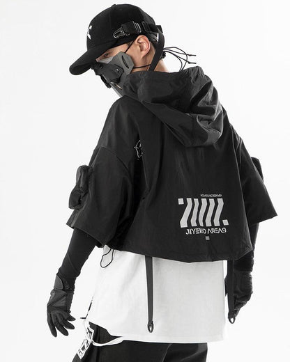 Chic Hooded  Short Cape - urban exploration cape - Functional Hooded Short Cape for Urban Adventures - View 3