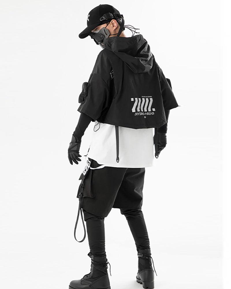 Chic Hooded  Short Cape -  urban explorers - Functional Hooded Short Cape for Urban Adventures - View 9