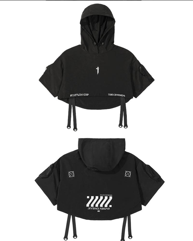 Chic Hooded  Short Cape -  lightweight cape - Functional Hooded Short Cape for Urban Adventures - View 13
