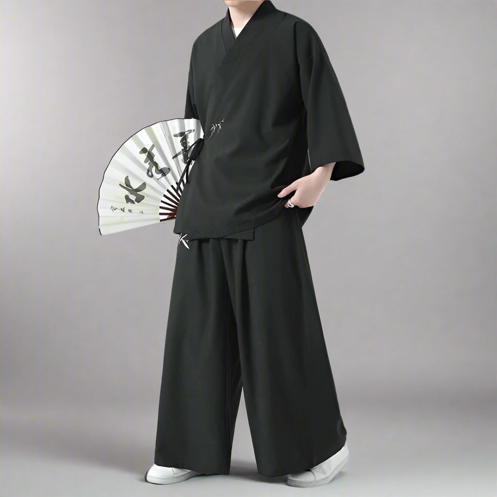 Chic Japanese Haori Ensemble - haori jacket - Effortless Chic Japanese Haori Set for Versatile Wear - Main view