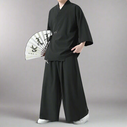 Chic Japanese Haori Ensemble - haori jacket - Effortless Chic Japanese Haori Set for Versatile Wear - Main view