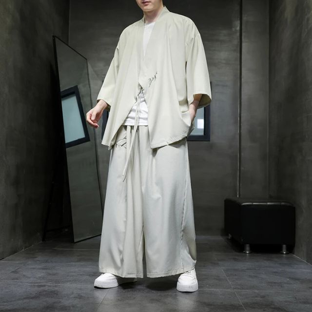 Chic Japanese Haori Ensemble -  japanese style - Effortless Chic Japanese Haori Set for Versatile Wear - View 5