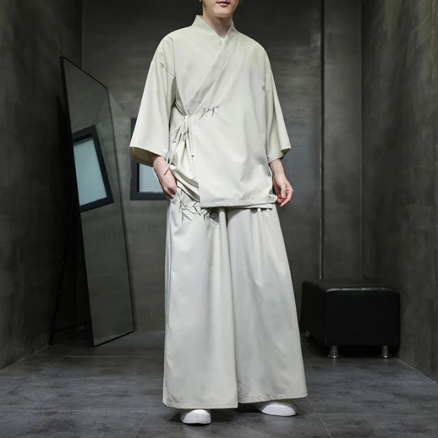 Chic Japanese Haori Ensemble -  lightweight fabric - Effortless Chic Japanese Haori Set for Versatile Wear - View 6