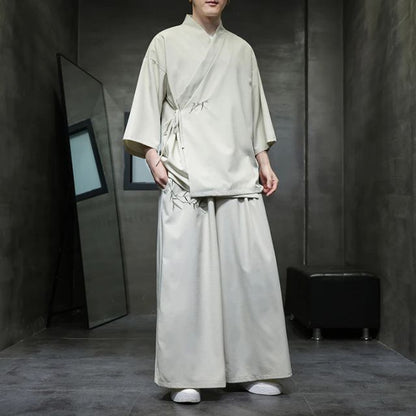 Chic Japanese Haori Ensemble -  lightweight fabric - Effortless Chic Japanese Haori Set for Versatile Wear - View 6