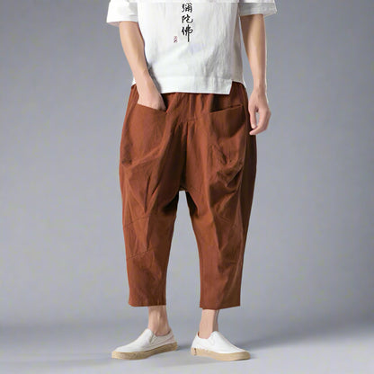 Chic Japanese Harem Trousers -  breathable linen pants - Chic Japanese Harem Trousers for Modern Style - View 4