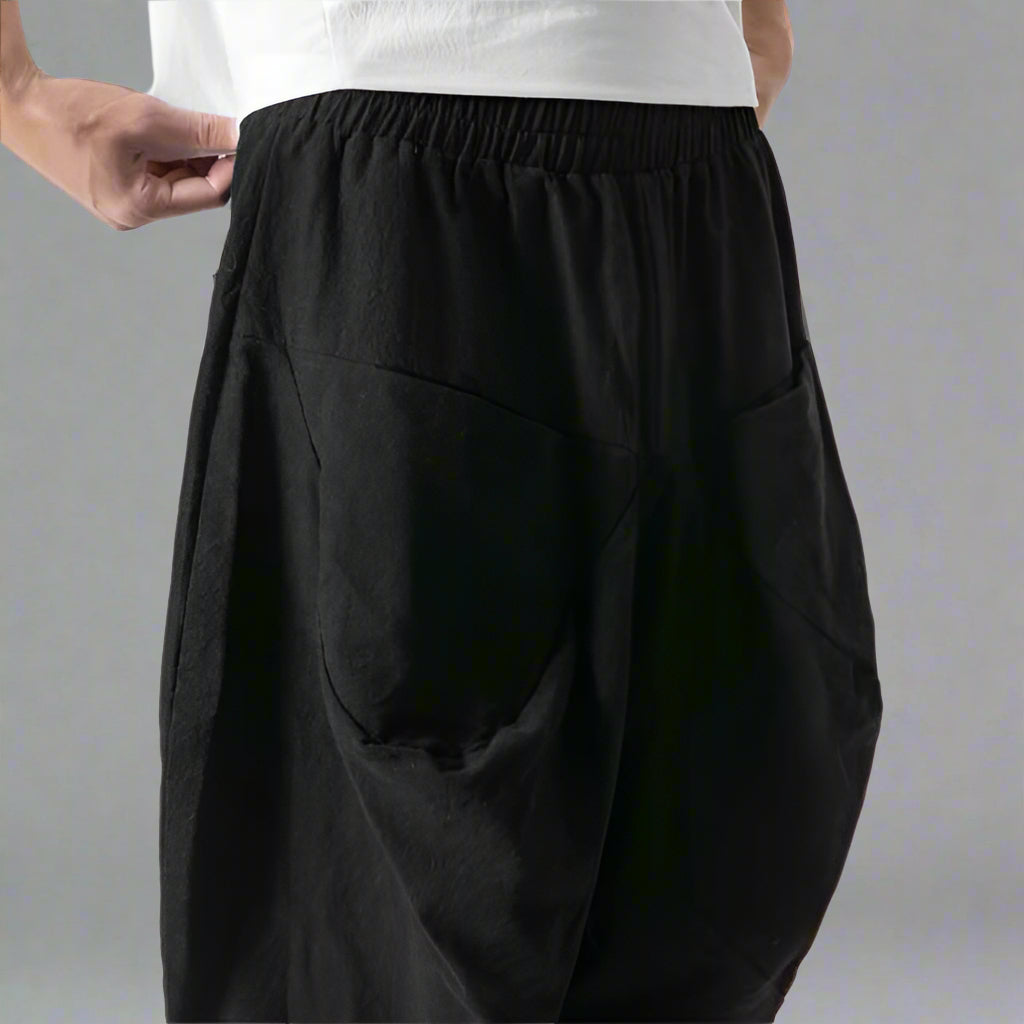 Chic Japanese Harem Trousers -  elastic waistband trousers - Chic Japanese Harem Trousers for Modern Style - View 7