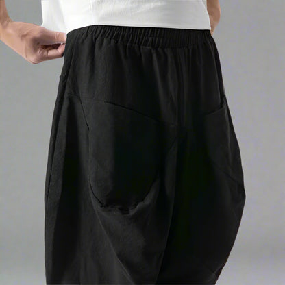Chic Japanese Harem Trousers -  elastic waistband trousers - Chic Japanese Harem Trousers for Modern Style - View 7