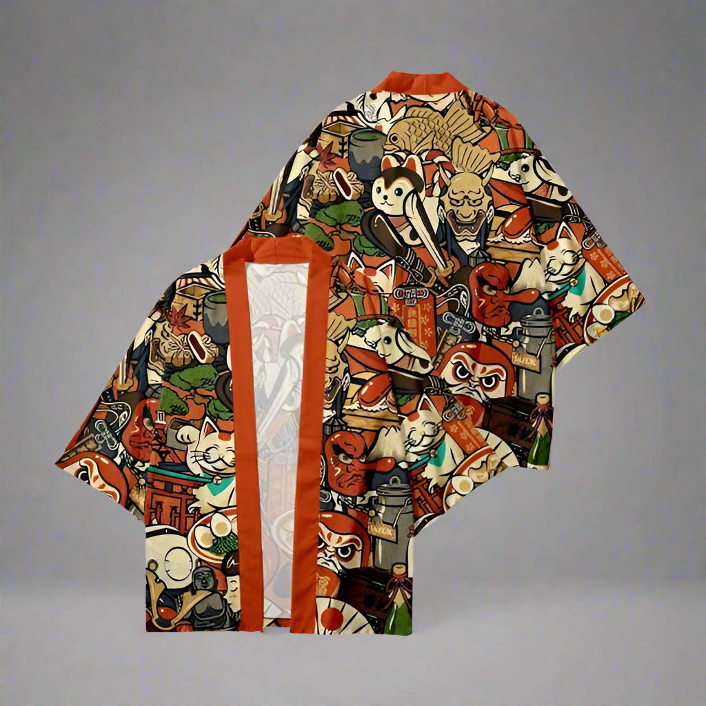 Chic Japanese Heritage Haori -  asian sizes - Cultural Kimono Cardigan for Style and Comfort - View 3