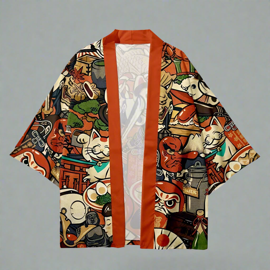 Chic Japanese Heritage Haori - cultural kimono cardigan - Cultural Kimono Cardigan for Style and Comfort - Main view