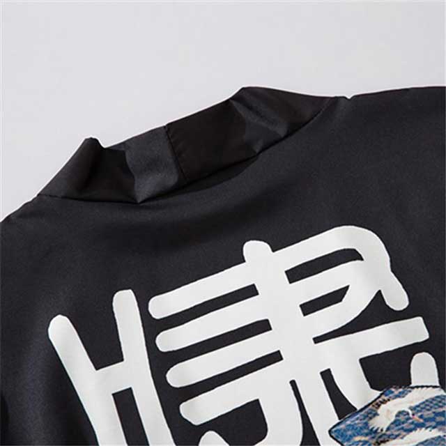 Chic Japanese Kimono Wrap -  dragon print - Chic Dragon Print Japanese Kimono Wrap Jacket - View 5