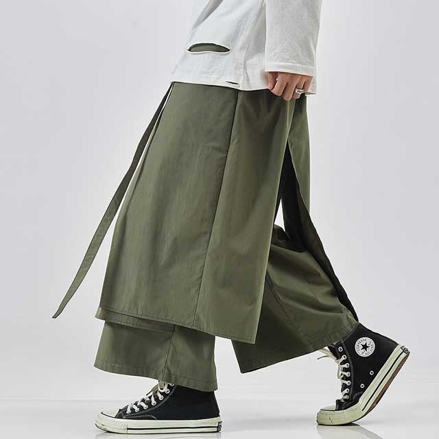 Chic Japanese Style Trousers -  comfortable fit pants - Chic Japanese Style Hakama Trousers for Modern Streetwear - View 3