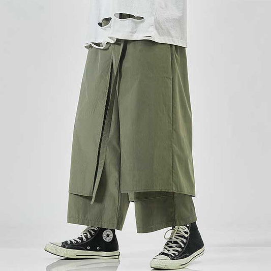 Chic Japanese Style Trousers - hakama trousers - Chic Japanese Style Hakama Trousers for Modern Streetwear - Main view