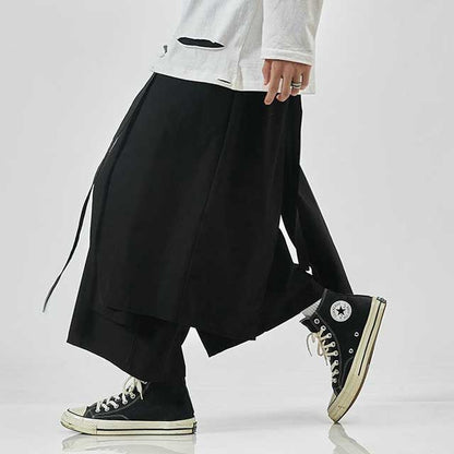 Chic Japanese Style Trousers - hakama trousers - Chic Japanese Style Hakama Trousers for Modern Streetwear - View 8