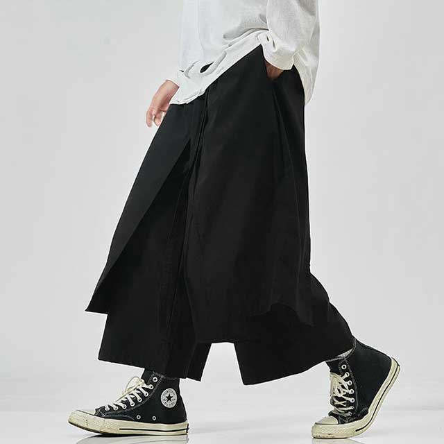 Chic Japanese Style Trousers -  Harajuku style trousers - Chic Japanese Style Hakama Trousers for Modern Streetwear - View 4