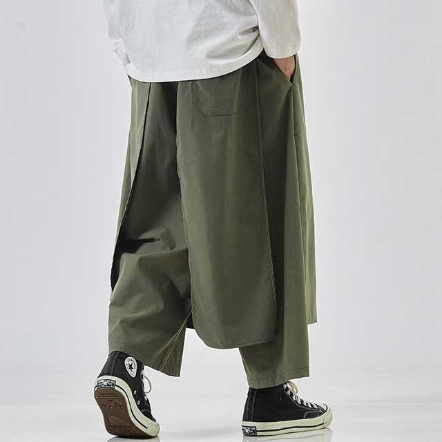 Chic Japanese Style Trousers -  loose fit - Chic Japanese Style Hakama Trousers for Modern Streetwear - View 5