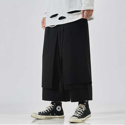 Chic Japanese Style Trousers - modern streetwear - Chic Japanese Style Hakama Trousers for Modern Streetwear - View 2