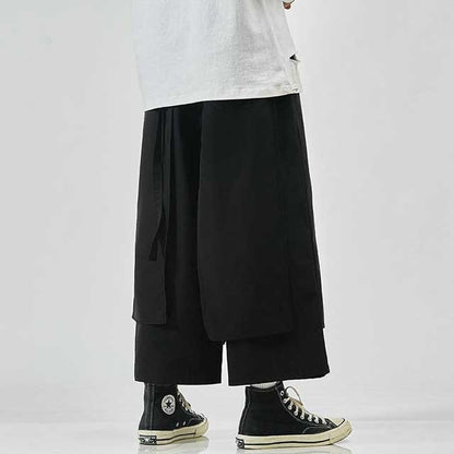 Chic Japanese Style Trousers - modern streetwear - Chic Japanese Style Hakama Trousers for Modern Streetwear - View 9