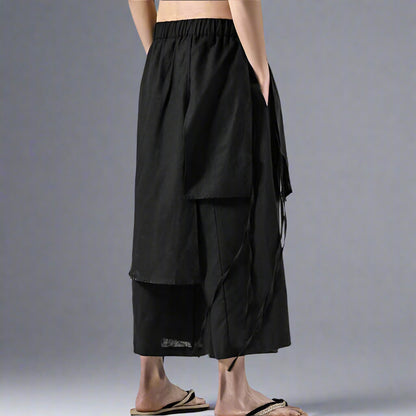 Chic Layered Hakama Trousers - hakama trousers - Chic Layered Hakama Trousers for Effortless Style - View 2