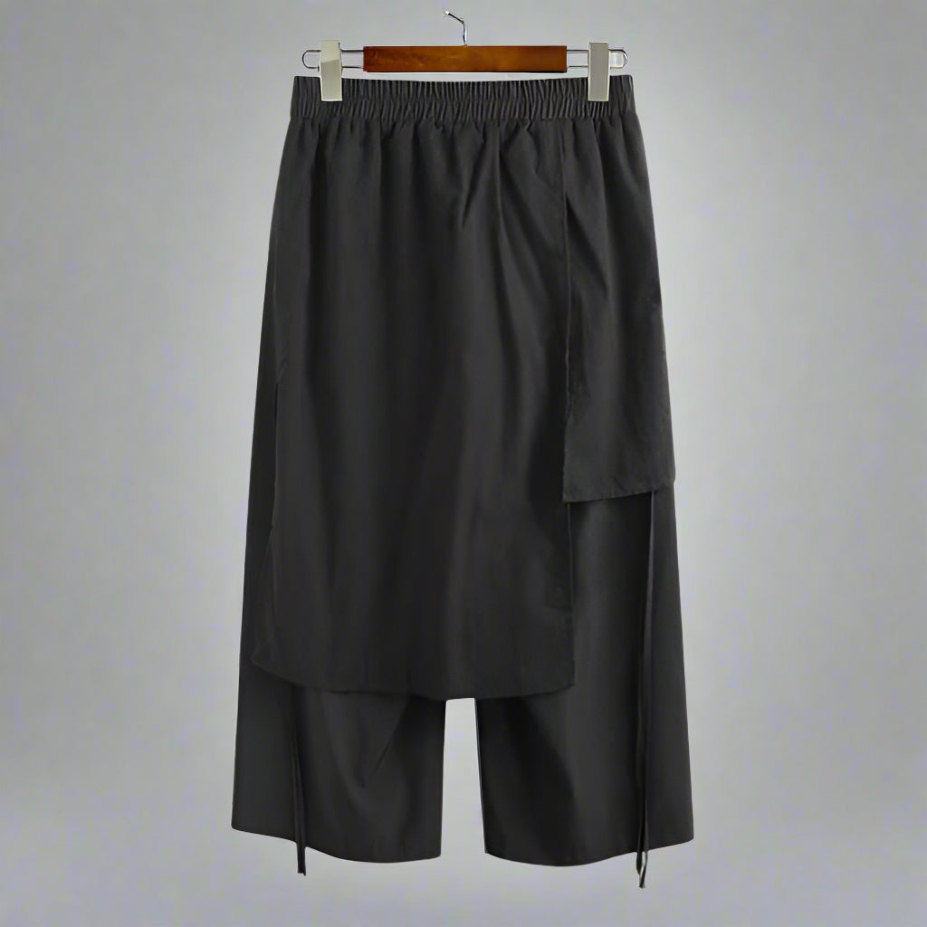 Chic Layered Hakama Trousers -  relaxed silhouette trousers - Chic Layered Hakama Trousers for Effortless Style - View 7