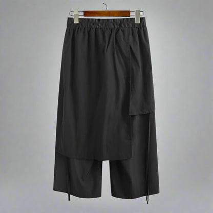 Chic Layered Hakama Trousers -  relaxed silhouette trousers - Chic Layered Hakama Trousers for Effortless Style - View 7