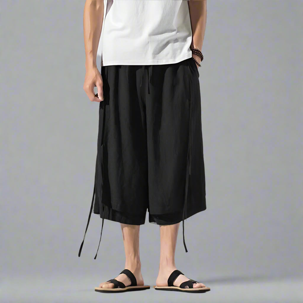 Chic Layered Japanese Shorts -  breathable fabric - Stylish Layered Japanese Shorts for Comfort - View 3