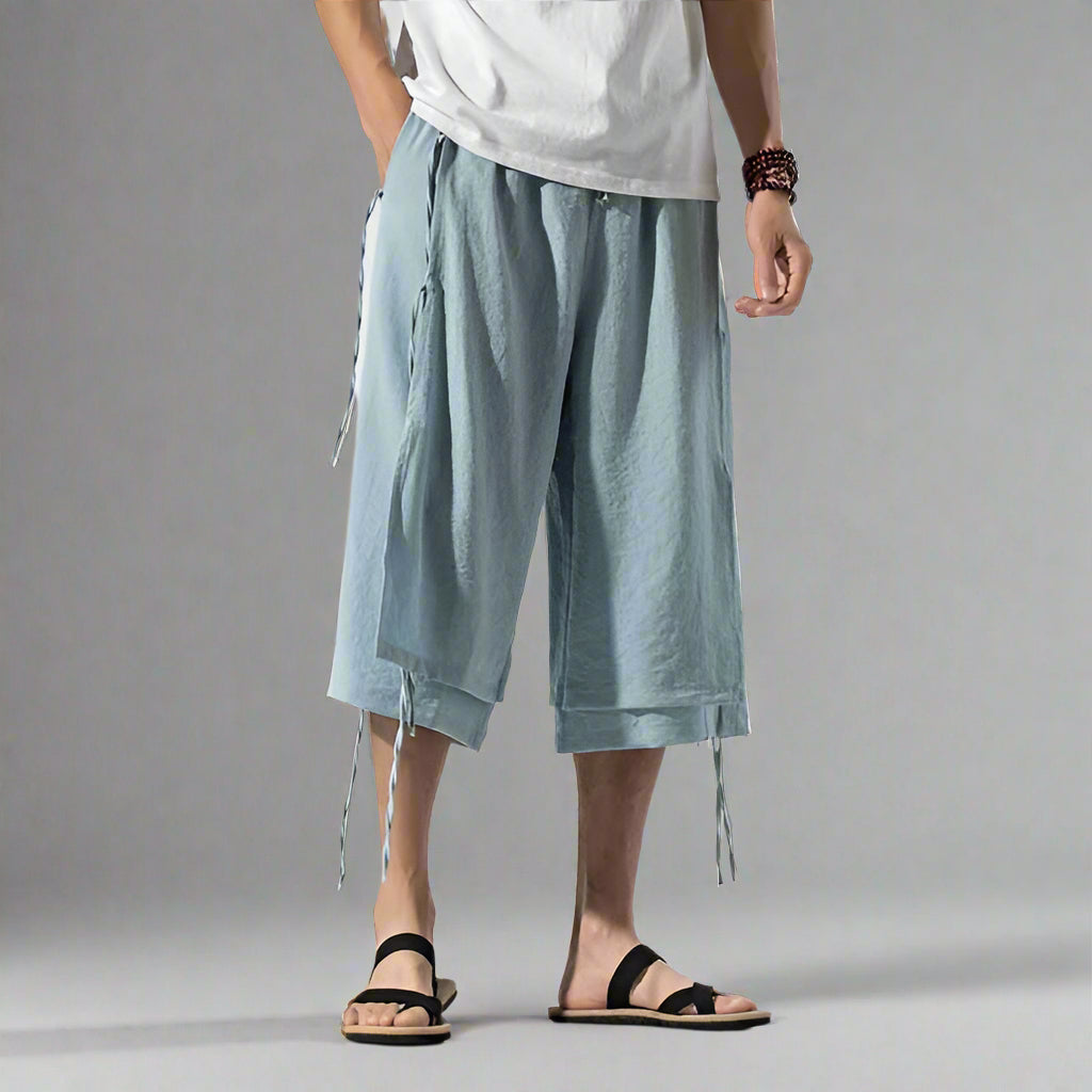 Chic Layered Japanese Shorts - stylish comfort shorts - Stylish Layered Japanese Shorts for Comfort - View 2