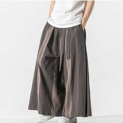 Chic Linen Wide-Leg Pants - chic pants - Stylish Wide-Leg Hakama Pants for Everyday Wear - View 3