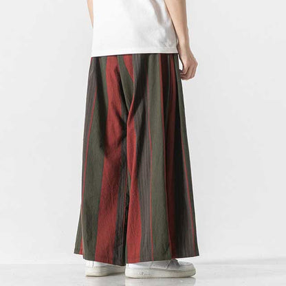 Chic Linen Wide-Leg Pants -  martial arts - Stylish Wide-Leg Hakama Pants for Everyday Wear - View 7