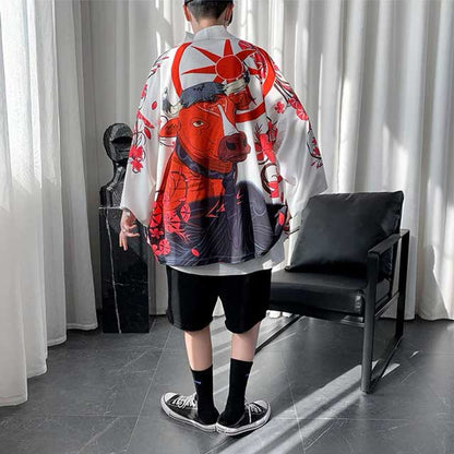 Chic Long Sleeve Kimono -  haori style - Stylish Long Sleeve Kimono Cardigan for Any Occasion - View 4