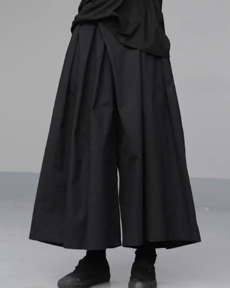 Chic Loose Crop Hakama Pants -  chic pants - Chic Loose Crop Hakama Pants for Everyday Style - View 3