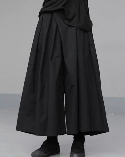 Chic Loose Crop Hakama Pants -  chic pants - Chic Loose Crop Hakama Pants for Everyday Style - View 3