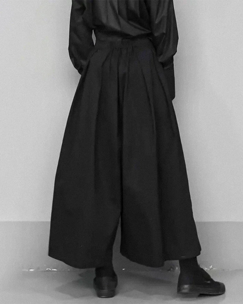 Chic Loose Crop Hakama Pants -  comfortable cropped pants - Chic Loose Crop Hakama Pants for Everyday Style - View 4