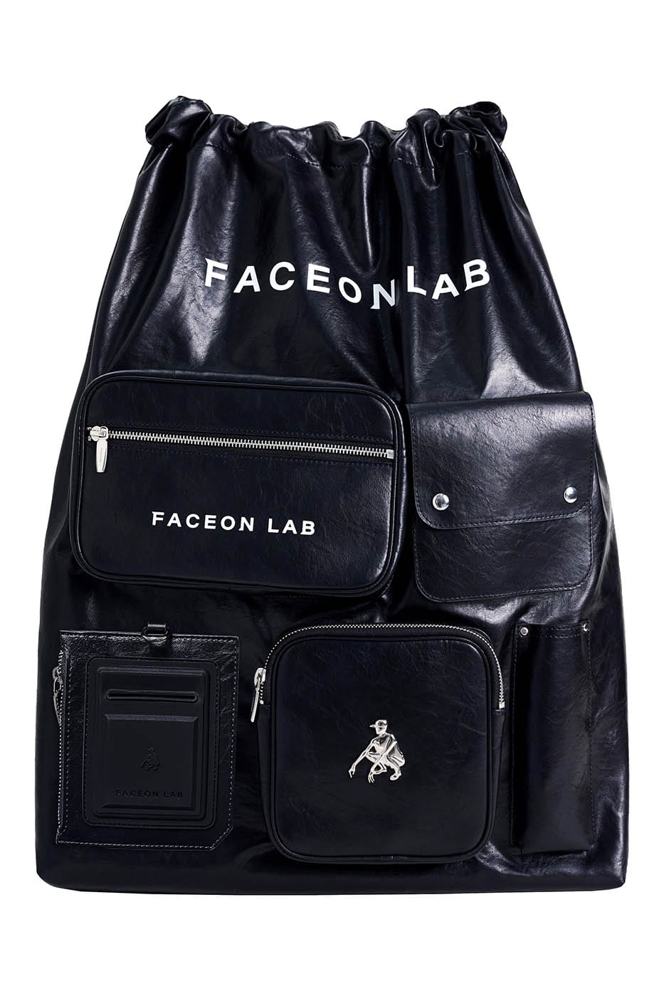 Chic Multi-Pocket Faux Leather Bag -  urban style - Trendy Multi-Pocket Faux Leather Nomad Bag - View 7