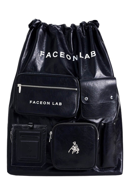 Chic Multi-Pocket Faux Leather Bag -  urban style - Trendy Multi-Pocket Faux Leather Nomad Bag - View 7