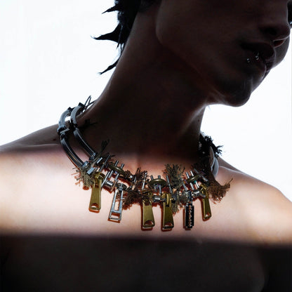 Chic Multi-Zipper Double-Strand Necklace - dual-layer necklace - Chic Multi-Zipper Double-Strand Necklace for Unique Style - Main view