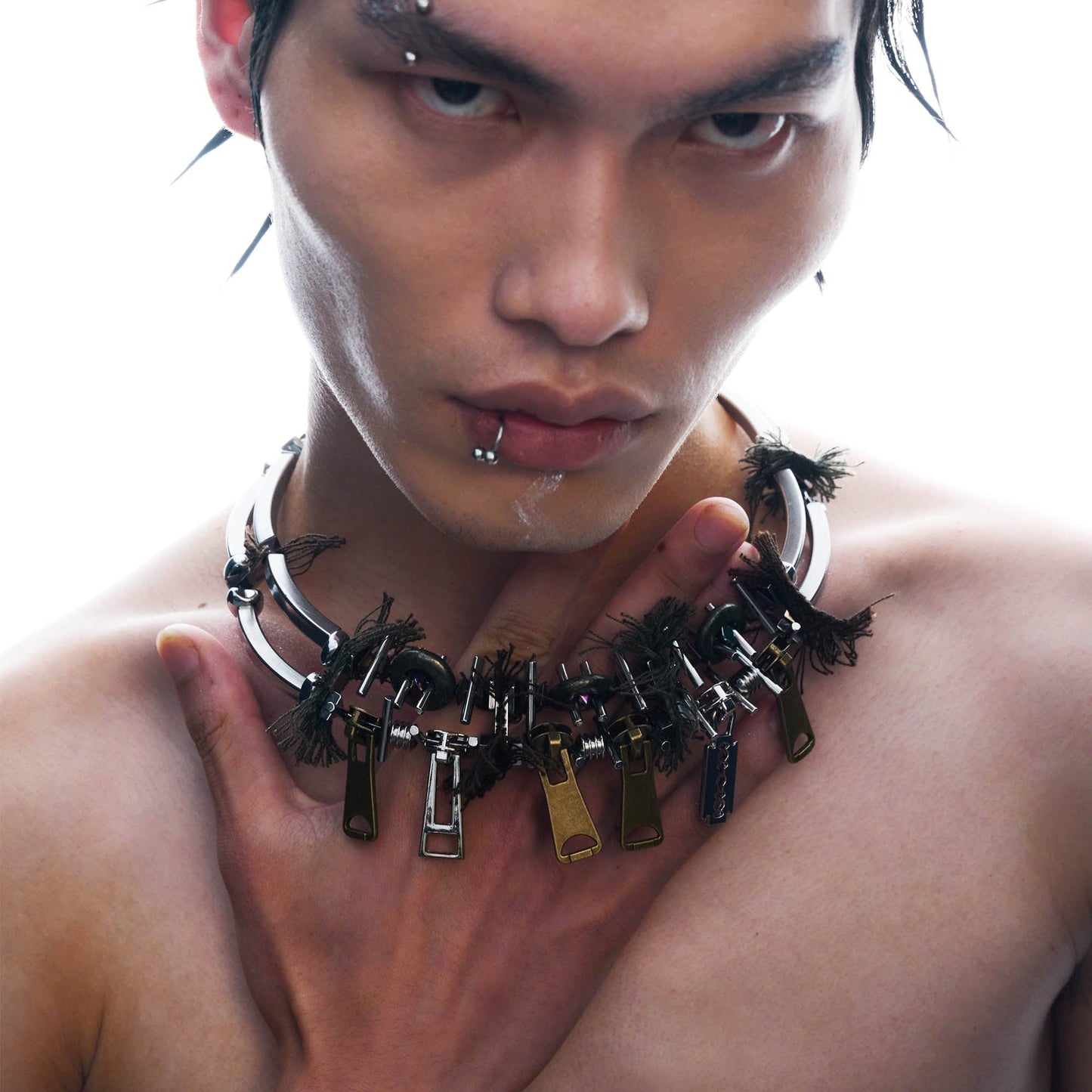 Necklace - Chic Multi-Zipper Double-Strand Necklace - Multicolor by Imaphotic