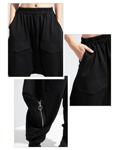 Chic Oversized Hakama Trousers - stylish techwear pants - Chic Oversized Hakama Trousers for Modern Style - View 9