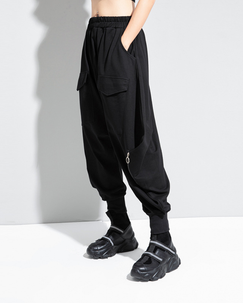 Chic Oversized Hakama Trousers -  techwear - Chic Oversized Hakama Trousers for Modern Style - View 5