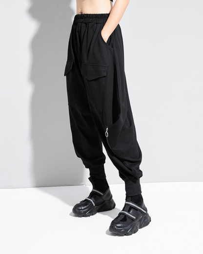 Chic Oversized Hakama Trousers -  techwear - Chic Oversized Hakama Trousers for Modern Style - View 5