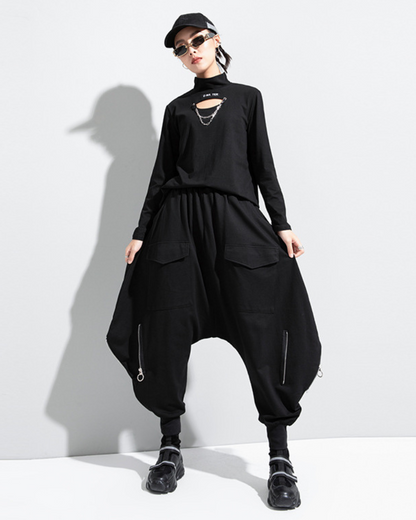 Chic Oversized Hakama Trousers -  traditional Japanese trousers - Chic Oversized Hakama Trousers for Modern Style - View 6